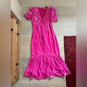 NWT Rhode Ester pink velvet dress